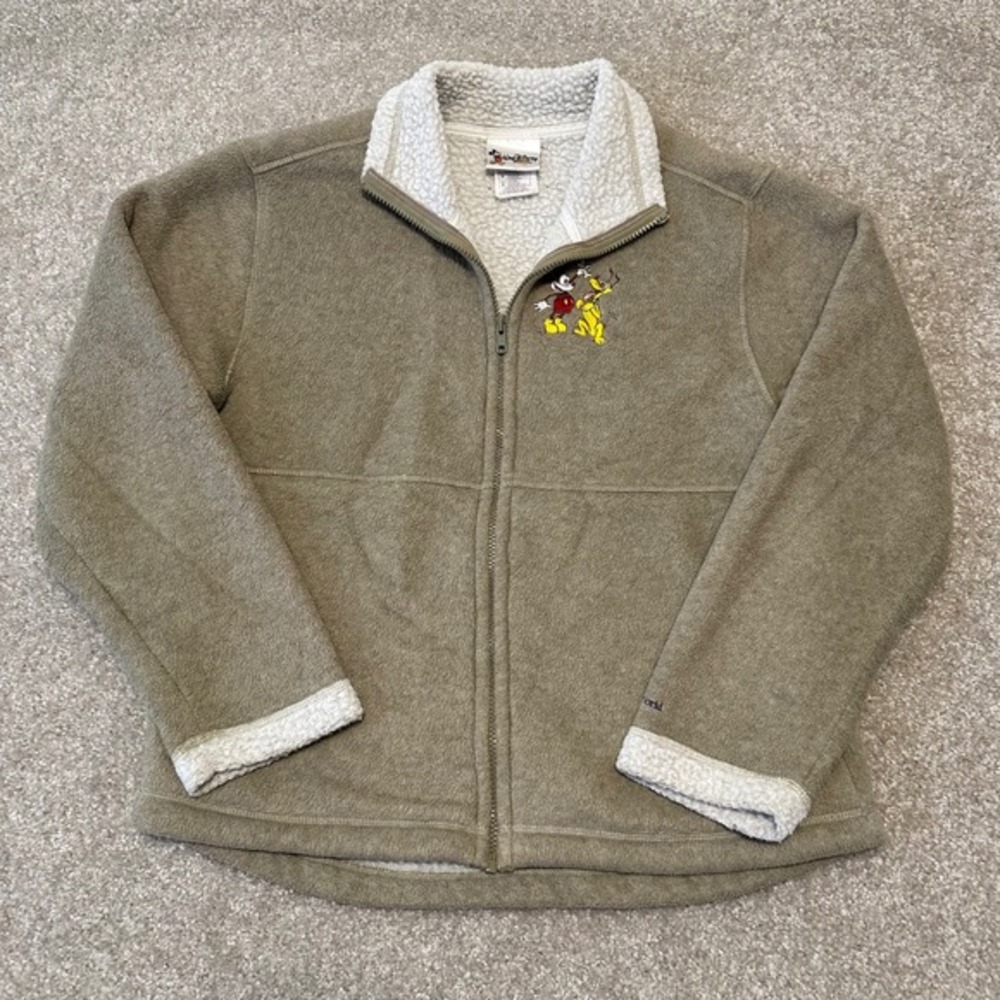 Walt Disney World Mickey Mouse Pluto Fleece Jacket Full Zip Sherpa Womens size M